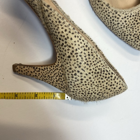 Loeffler Randall Cream Animal Print Kitten Heel Pumps Size 10B Pointed Toe - Picture 3 of 10